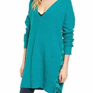 Free People, lace up side Sweater Dress, M